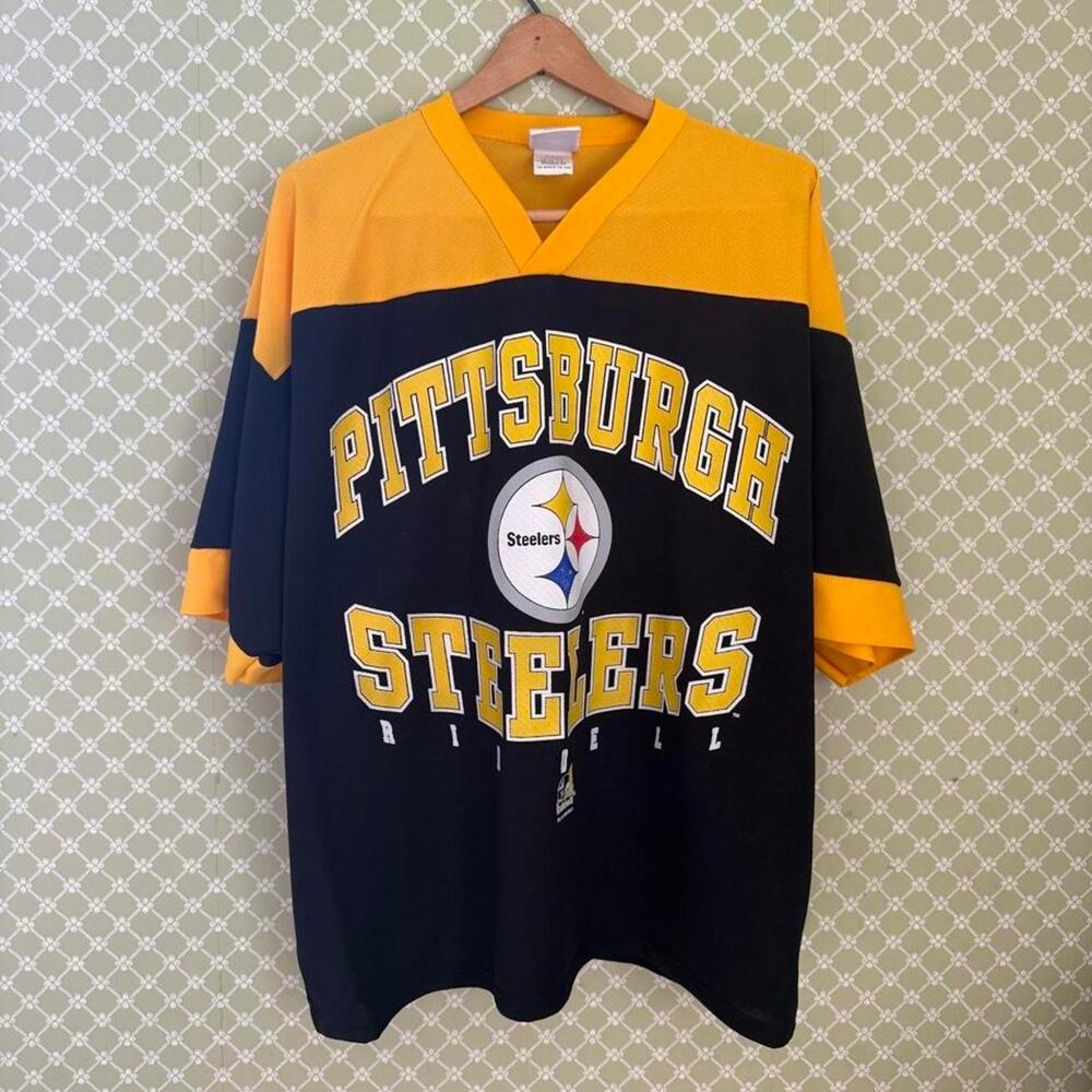 Vintage 1995 Pittsburgh Steelers Riddell black and yellow  t shirt